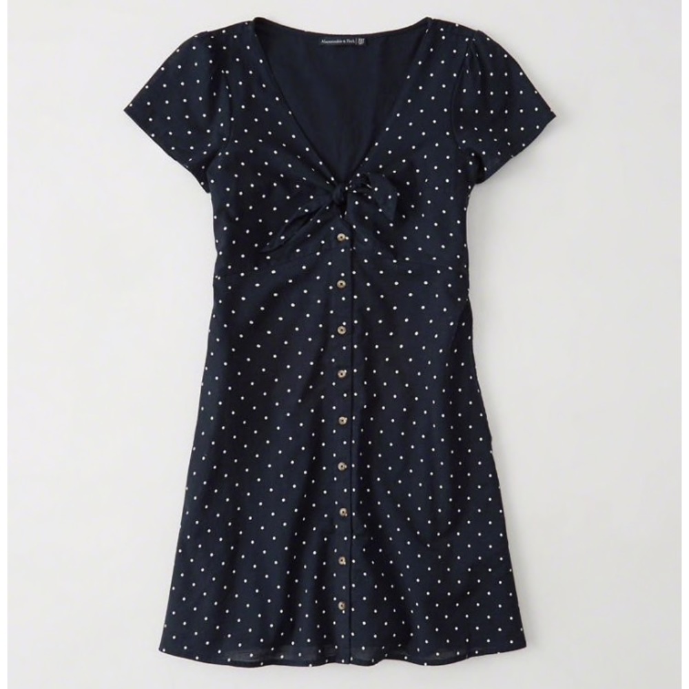 NWOT Blue Abercrombie polka dot dress